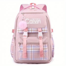 Calvin Inspired Backpack - Large Capacity School, Travel, Work Bag with Ergonomic Padded Straps, Multiple Compartments, Zipper Closure - Durable Nylon Backpack for Women & Men